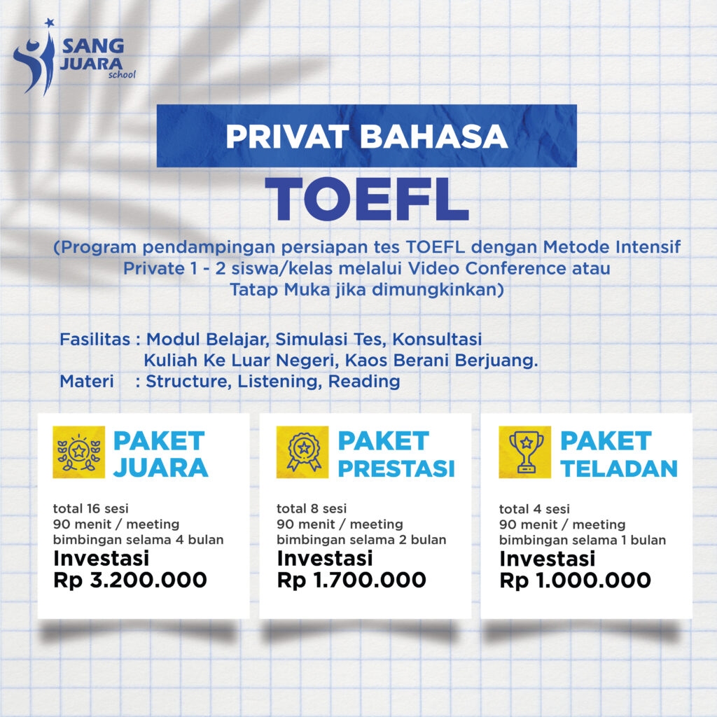 privat TOEFL Sang Juara School